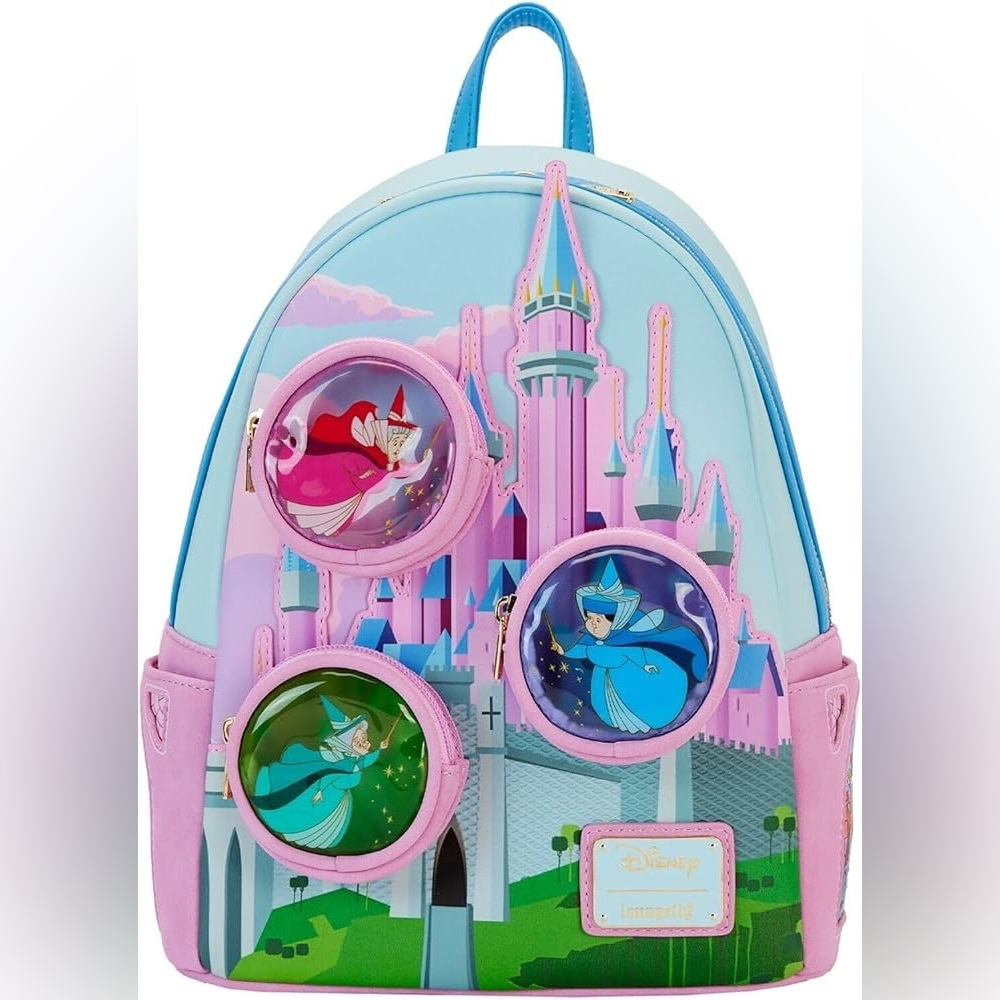 Loungefly Disney Sleeping Beauty Stained Glass Castle Mini Backpack Reti…